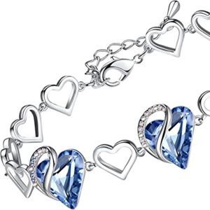 Leafael Infinity Love Heart Link, Birthstone or Healing Stone Crystal  Bracelets